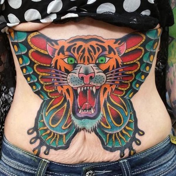 Butterfly And Tiger Tattoo 