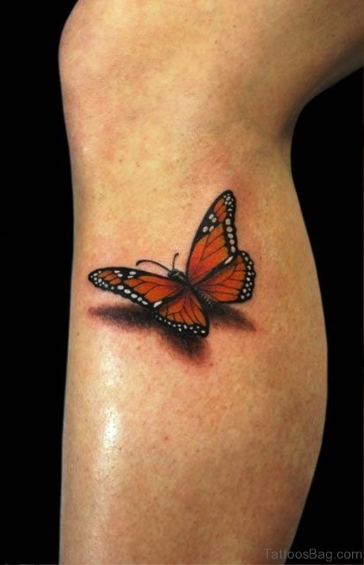 Butterfly Tattoo Design On Leg 