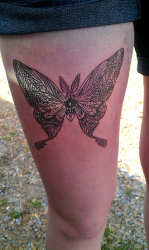 Butterfly Tattoo Design On Thigh 