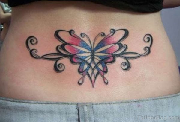 Butterfly Tattoo Design On Waist