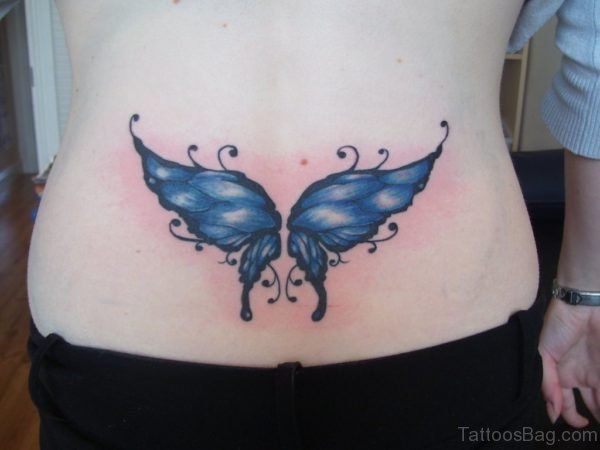 Butterfly Tattoo On Lower Back 