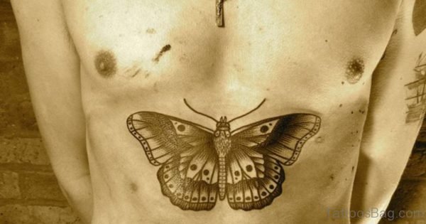 Butterfly Tattoo On Stomach 
