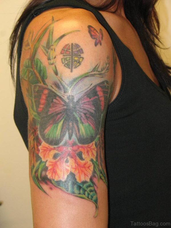 Butterfly Tattoo On shoulder 