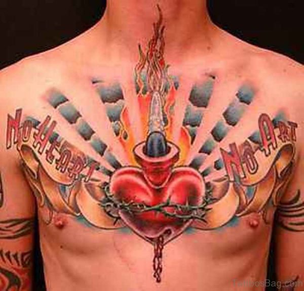 Candle Heart Tattoo