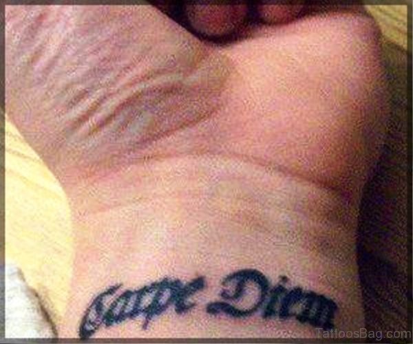 Carpe Diem Tattoo On Wrist Image