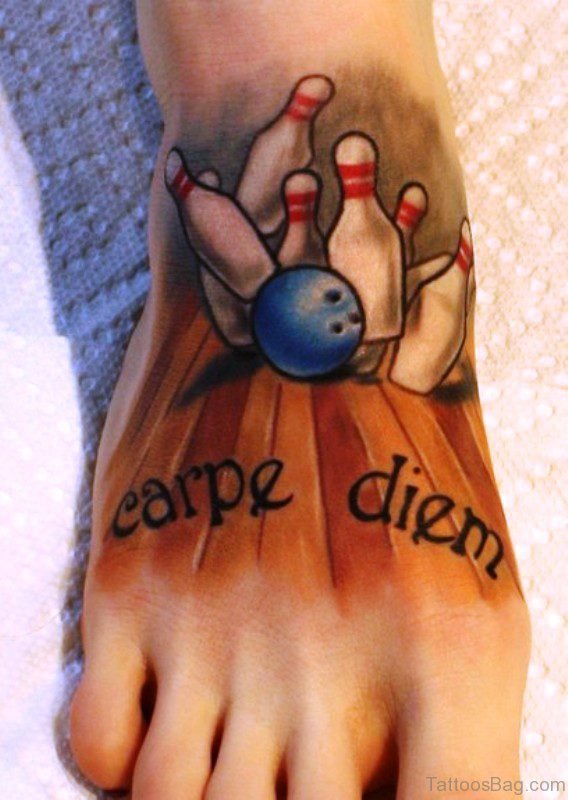 Carpe Diem With Bowling Tattoo Design