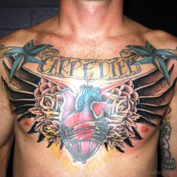 Carpe Diem With Heart Tattoo Design