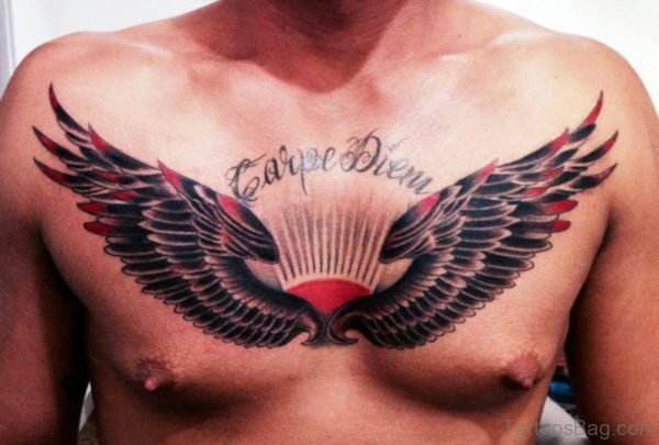 Carpe Diem With Wings Tattoo Design