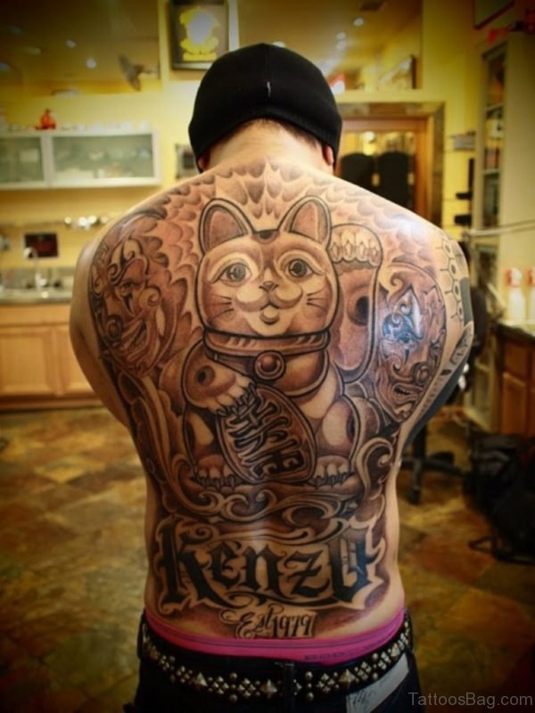 Cartoon Tattoo On Back 