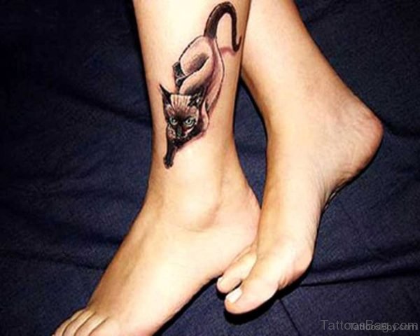 Cat Tattoo On Ankle Image