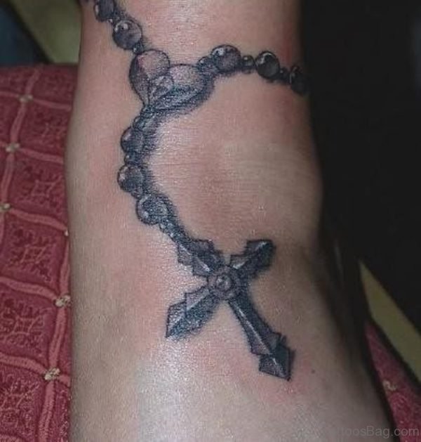 Celtic Rosary Tattoo On Ankle