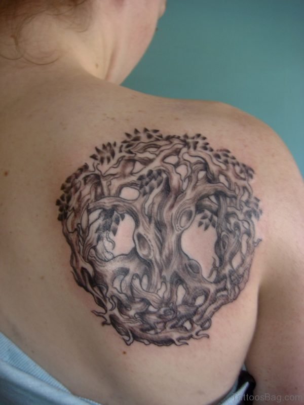 Celtic Tree Tattoo On Back 