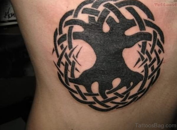 Celtic Tree Tattoo On Rib