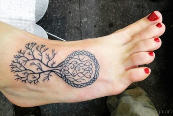Celtic Tree Tattoos on Foot