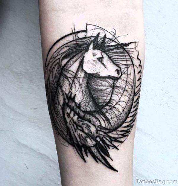 Celtic Unicorn Tattoo On Arm