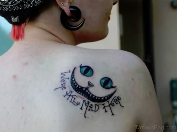 Cheshire Cat Eye Tattoo On Shoulder