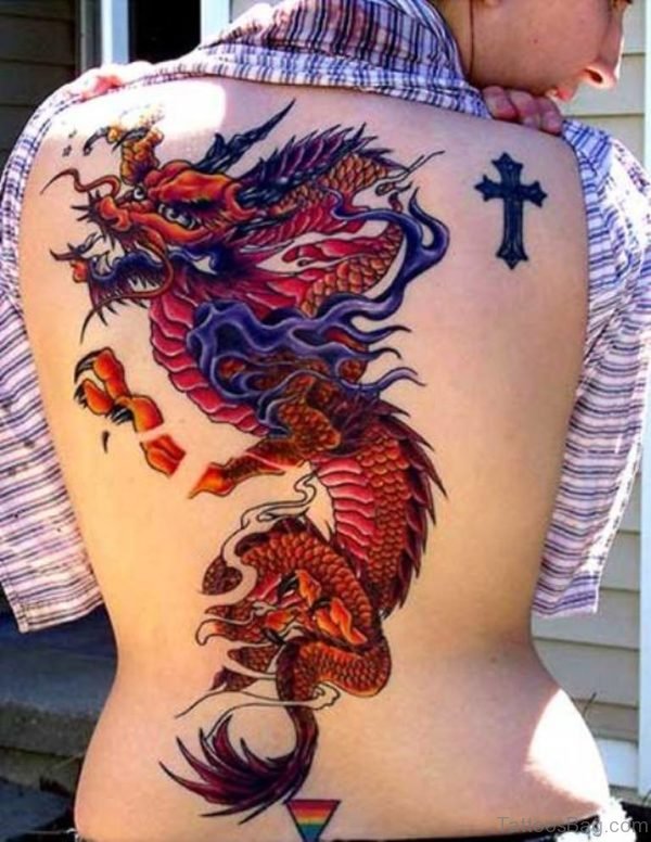 Chinese Dragon Tattoo On Back 