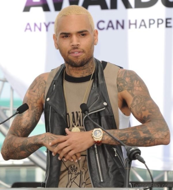 Chris Brown Full Sleeve Tattoo 