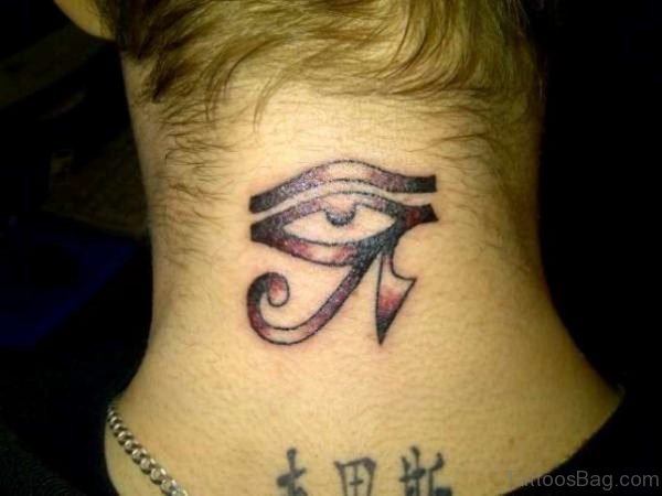 Classic Eye Tattoo On Nape