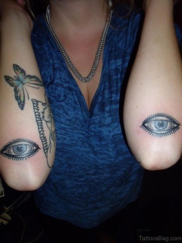 Classic Eye Tattoos On Both Arms