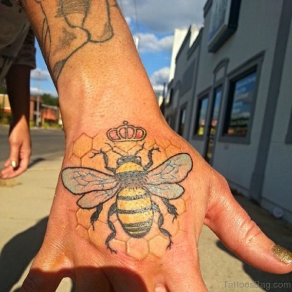 Colored Bee Tattoo