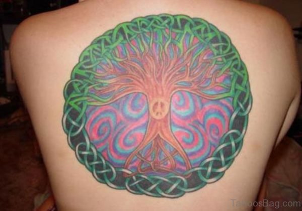 Colored Celtic Tree Tattoo