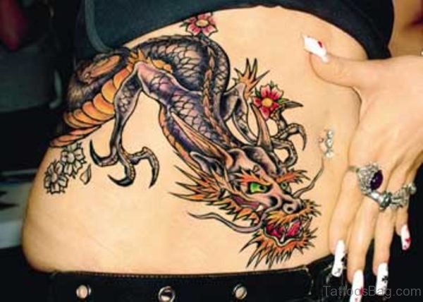 Colored Dragon Tattoo 