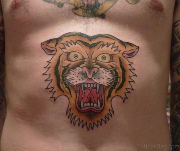 Colored Ink Tiger Tattoo 