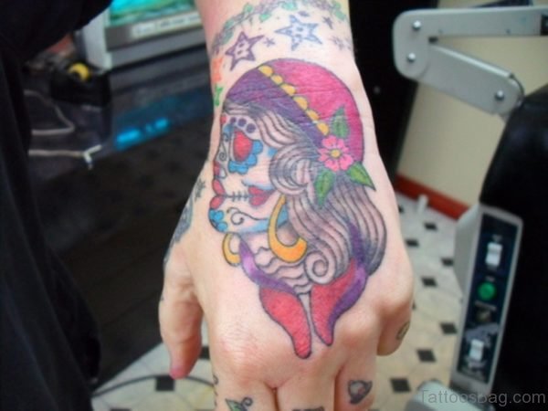 Colored Skull Tattoo 