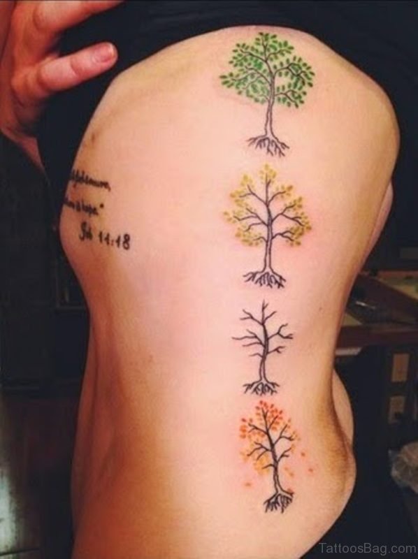 Colored Tree Tattoo 