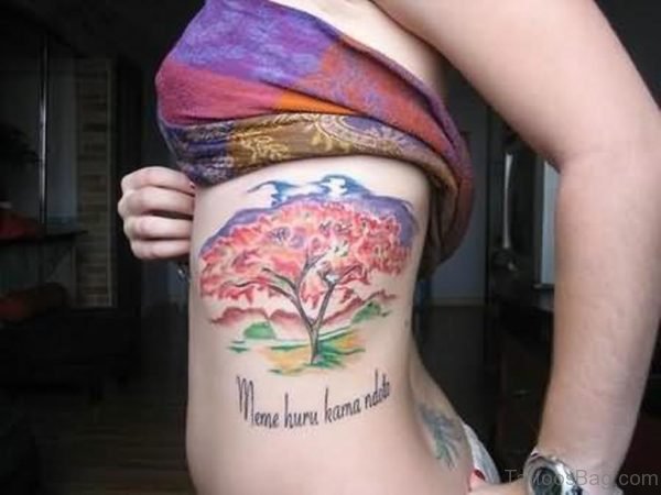 Colored Tree Tattoo Design