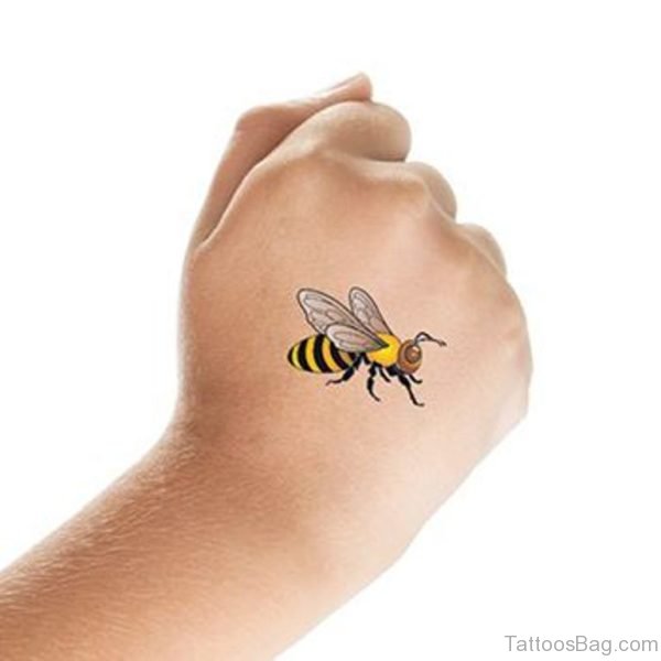 Colorful Bee Tattoo