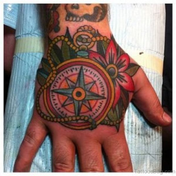 Compass Tattoo On hand Image