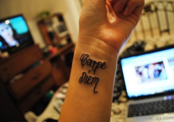 Cool Carpe Diem Tatto On Wrist