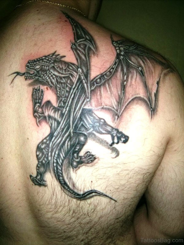 Cool Dragon Tattoo On Shoulder