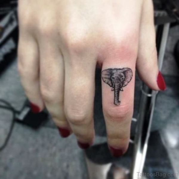Cool Elephant Tattoo On Finger