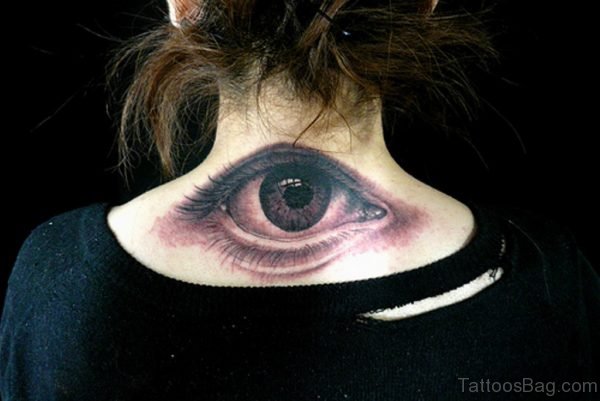 Cool Eye Tattoo On Nape