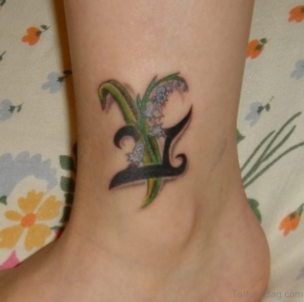 Cool Gemini Tattoo Design On Ankle