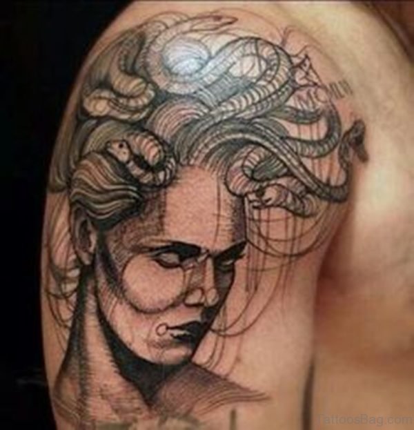 Cool Medusa Tattoos On Shoulder 