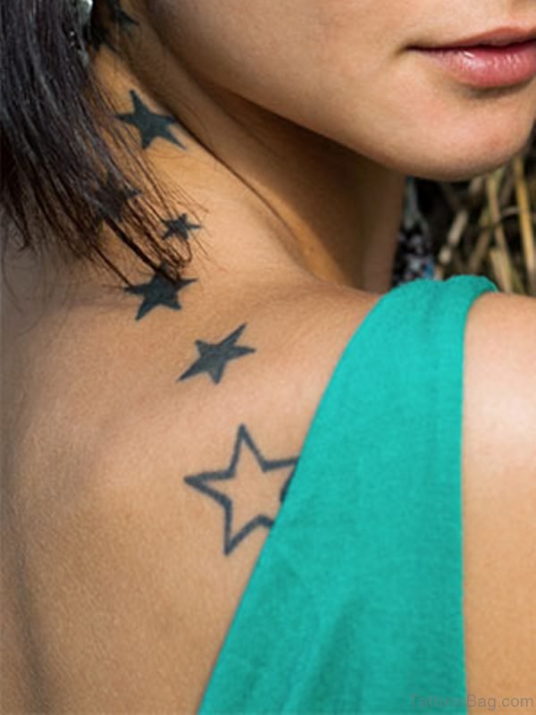 Cool Star Shoulder Tattoo 