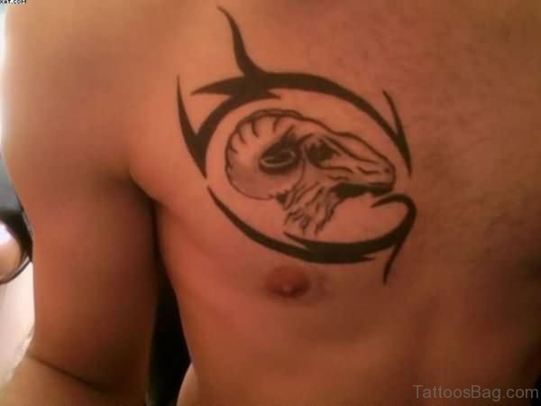 Cool Zodic Tattoo On Chest