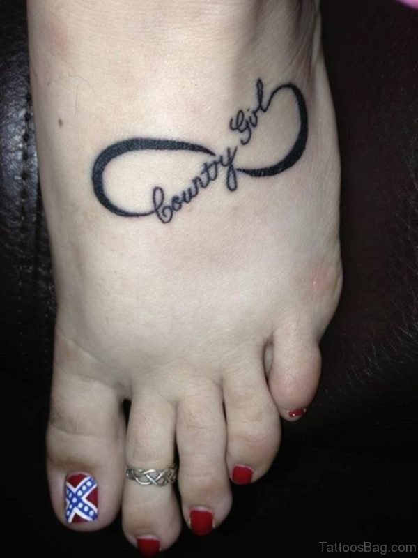 Country Girl Infinity Symbol Tattoo On Foot