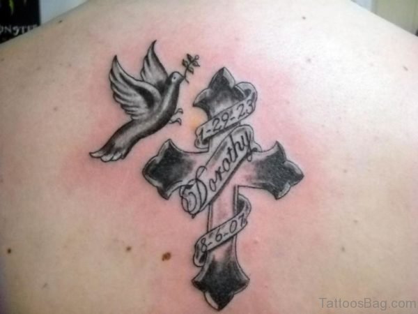 Cross And Dove Tattoo design
