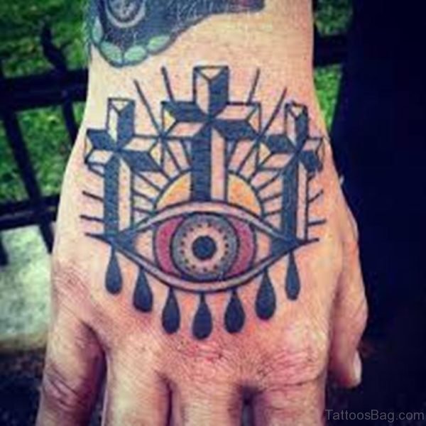 Cross And Eye Tattoo