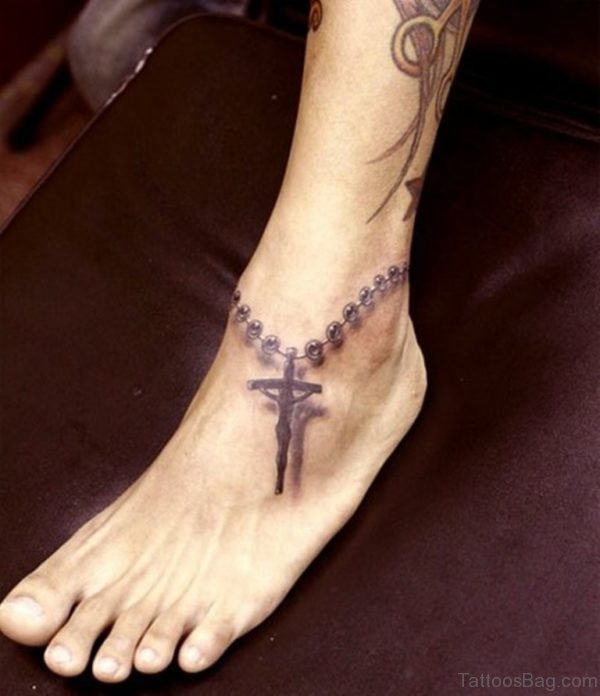 Cross Rosary On Ankle