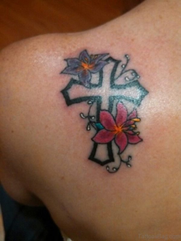 Cross Tattoo On Back 