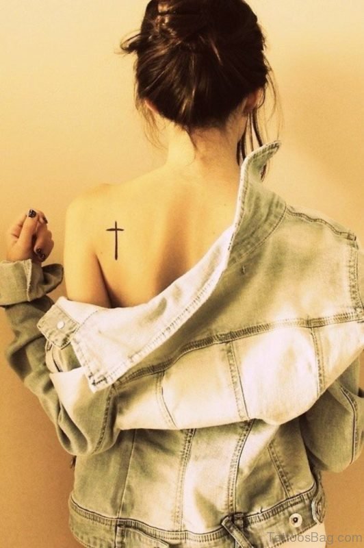 Cross Tattoo On Back 