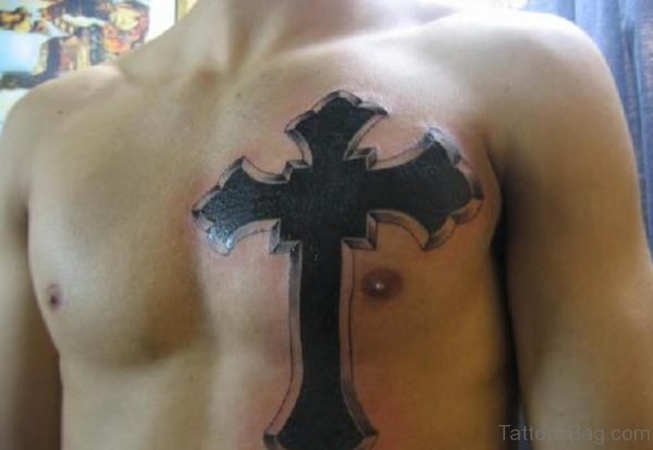 Cross Tattoo On Chest