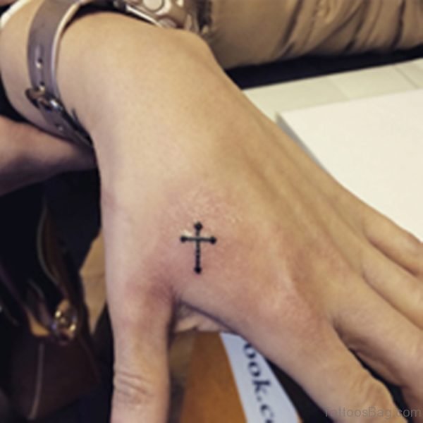 Cross Tattoo On Hand
