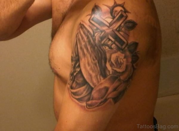 Cross Tattoo On Shoulder